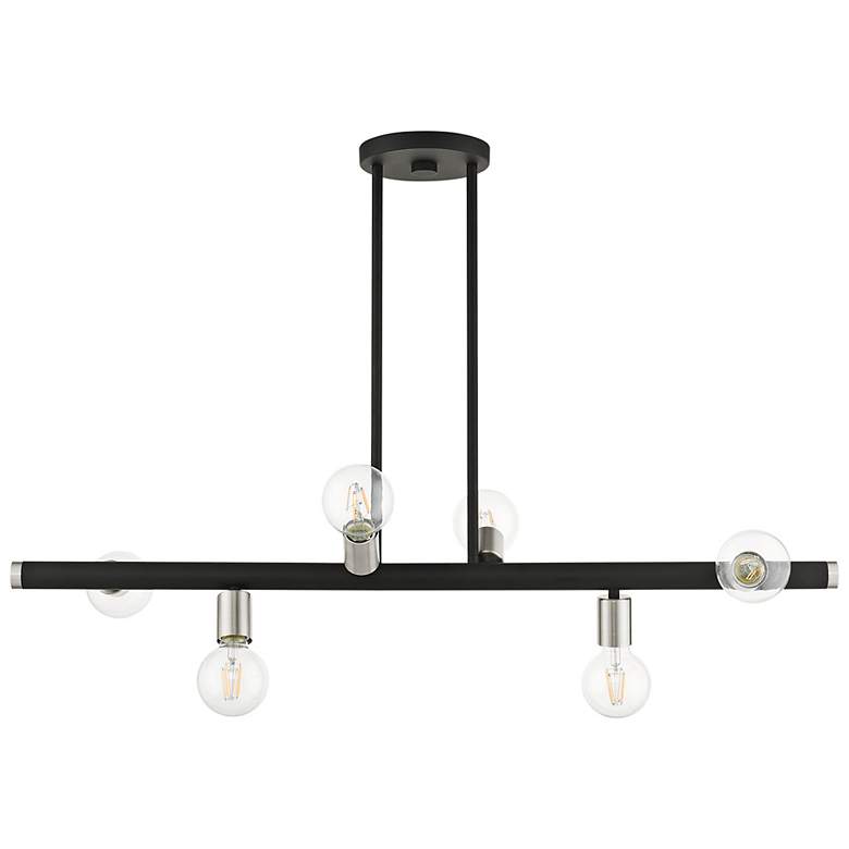 Image 6 Bannister 37" Wide Black 6-Light Black Linear Chandelier more views