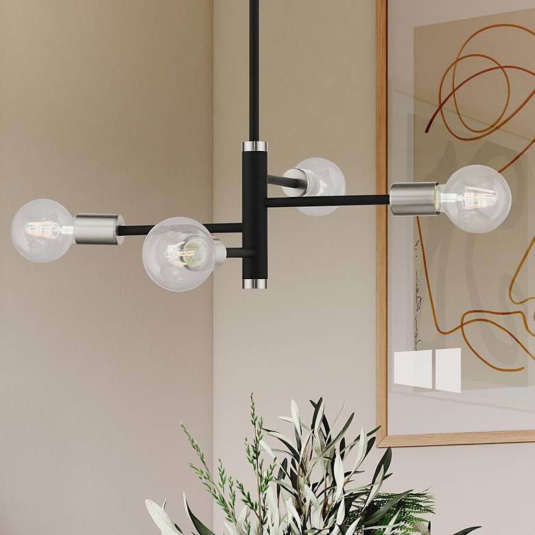 Image 1 Bannister 4 Light Black Chandelier
