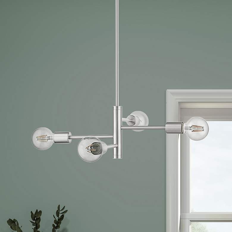 Image 1 Bannister 4 Light Brushed Nickel Chandelier