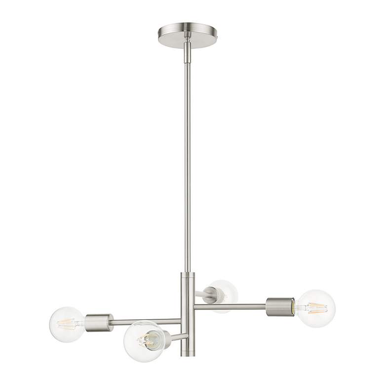 Image 3 Bannister 4 Light Brushed Nickel Chandelier more views