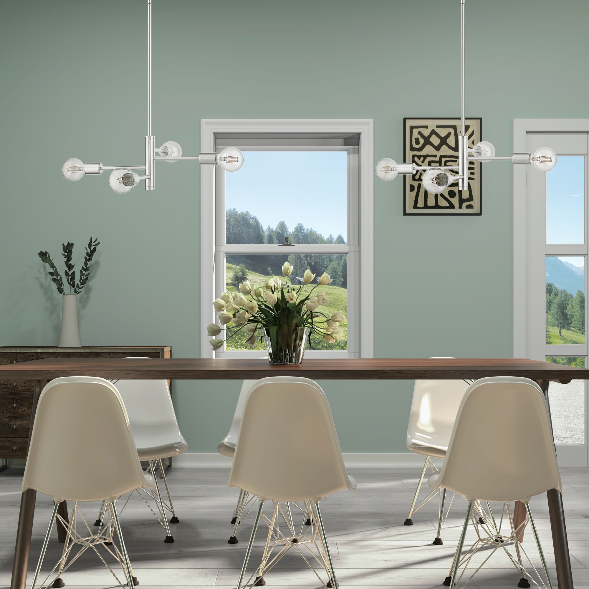 Bannister 4 Light Brushed Nickel Chandelier