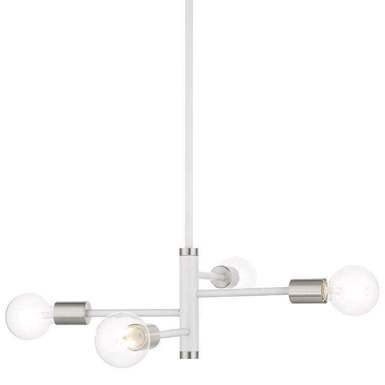 Image 1 Bannister 4 Light White Chandelier