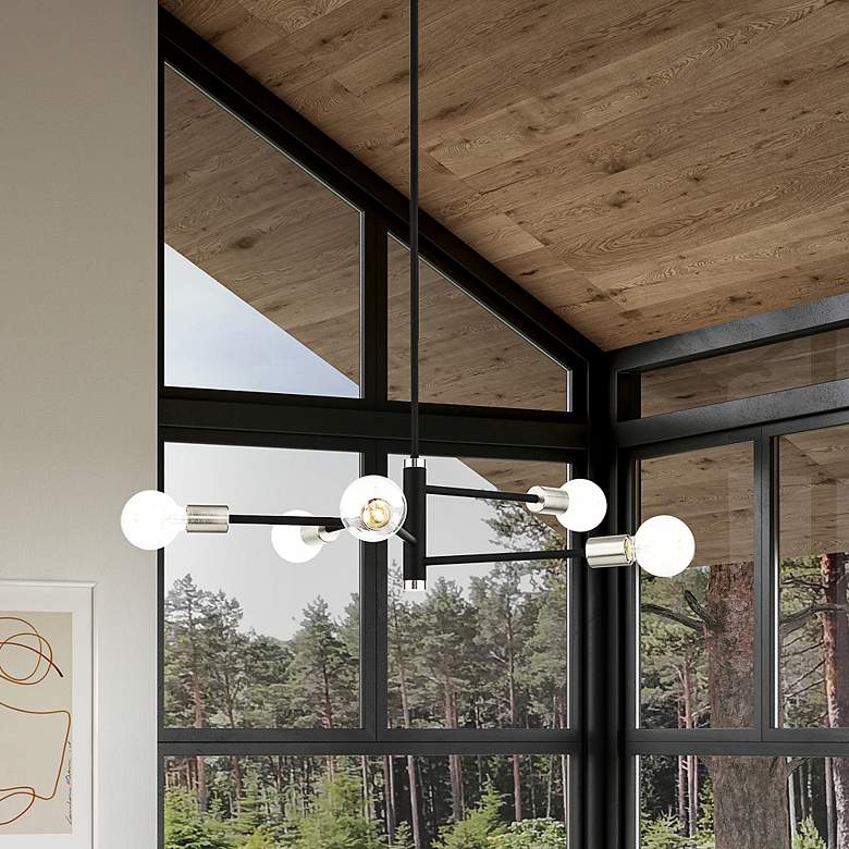 Image 1 Bannister 5 Light Black Chandelier