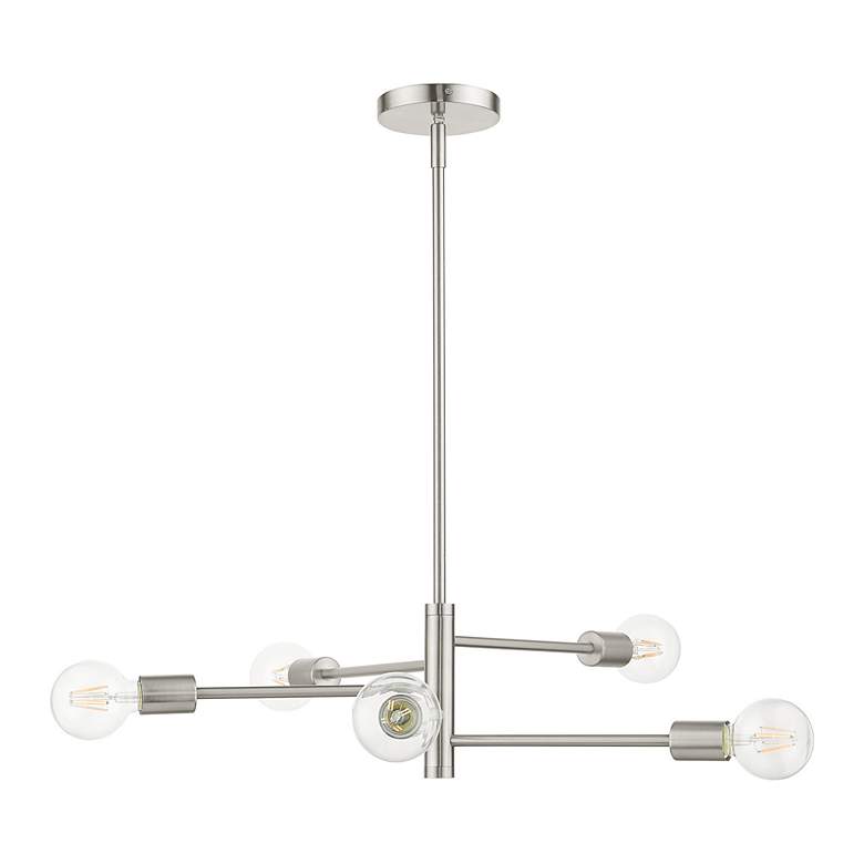 Image 3 Bannister 5 Light Brushed Nickel Chandelier more views