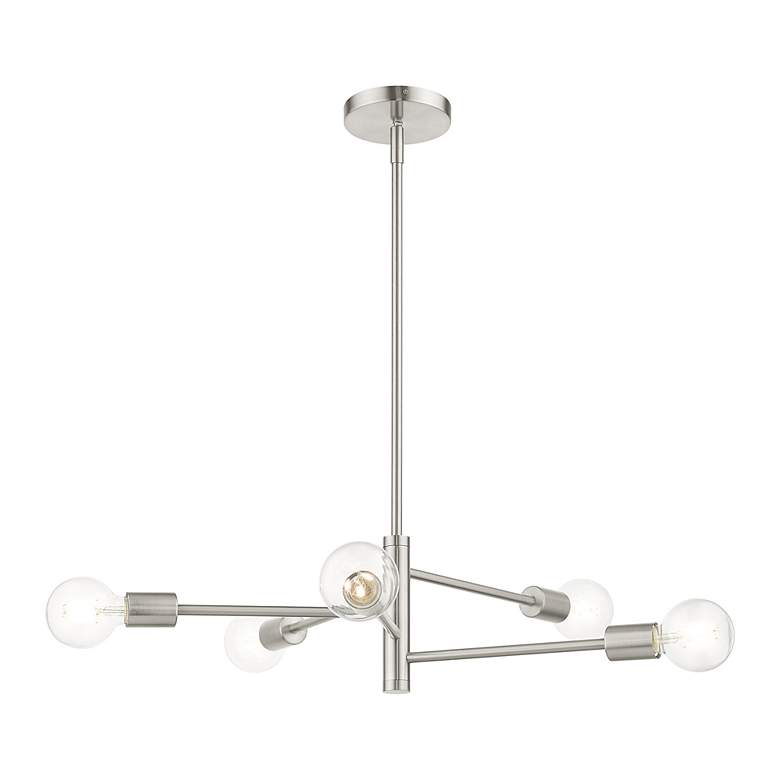 Image 4 Bannister 5 Light Brushed Nickel Chandelier more views