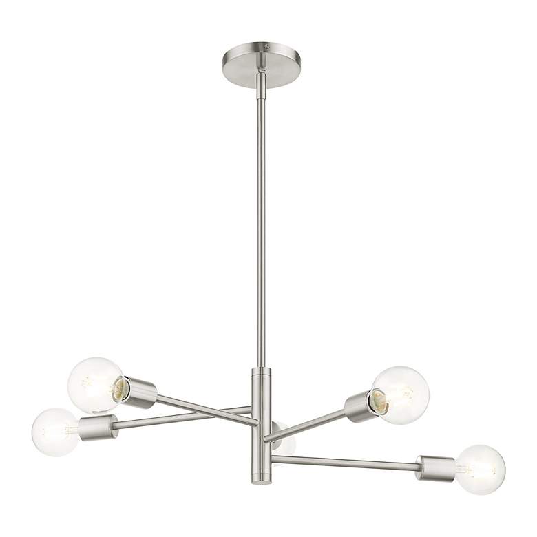 Image 6 Bannister 5 Light Brushed Nickel Chandelier more views