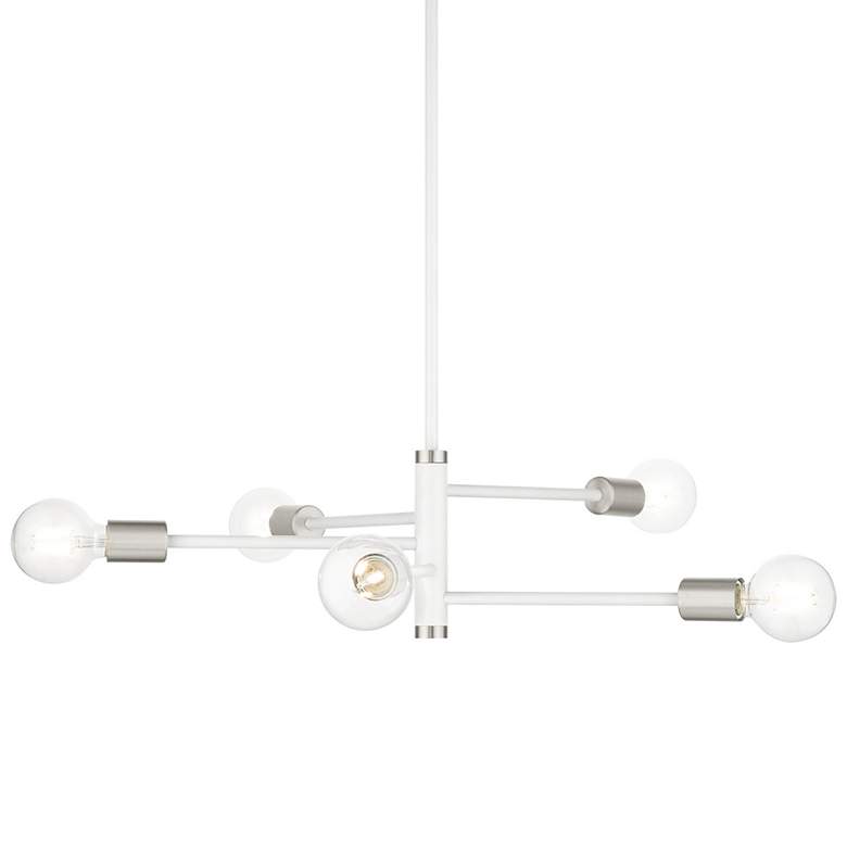 Image 1 Bannister 5 Light White Chandelier