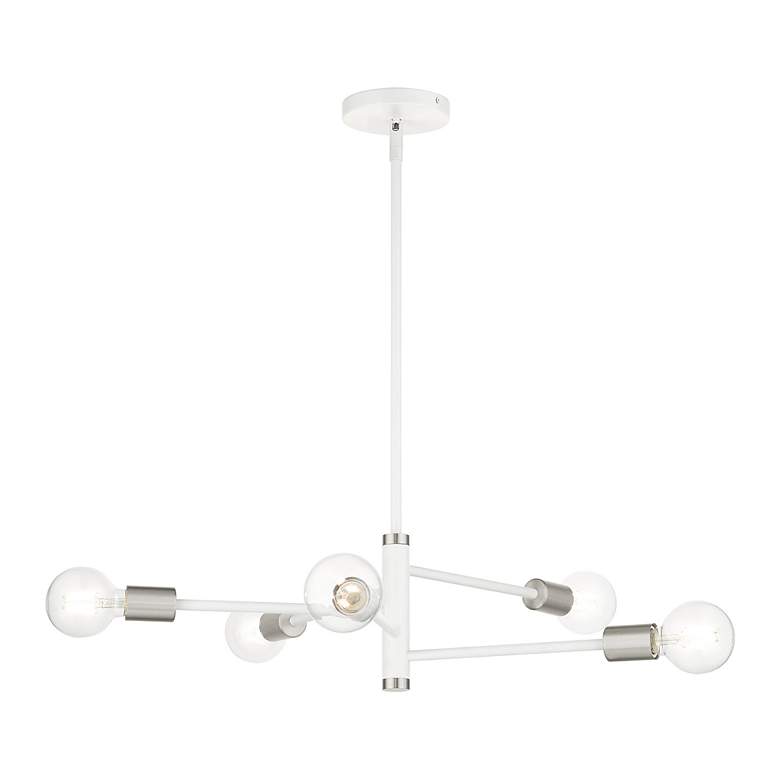 Image 4 Bannister 5 Light White Chandelier more views