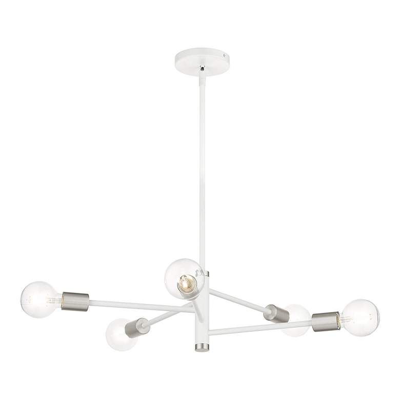 Image 5 Bannister 5 Light White Chandelier more views