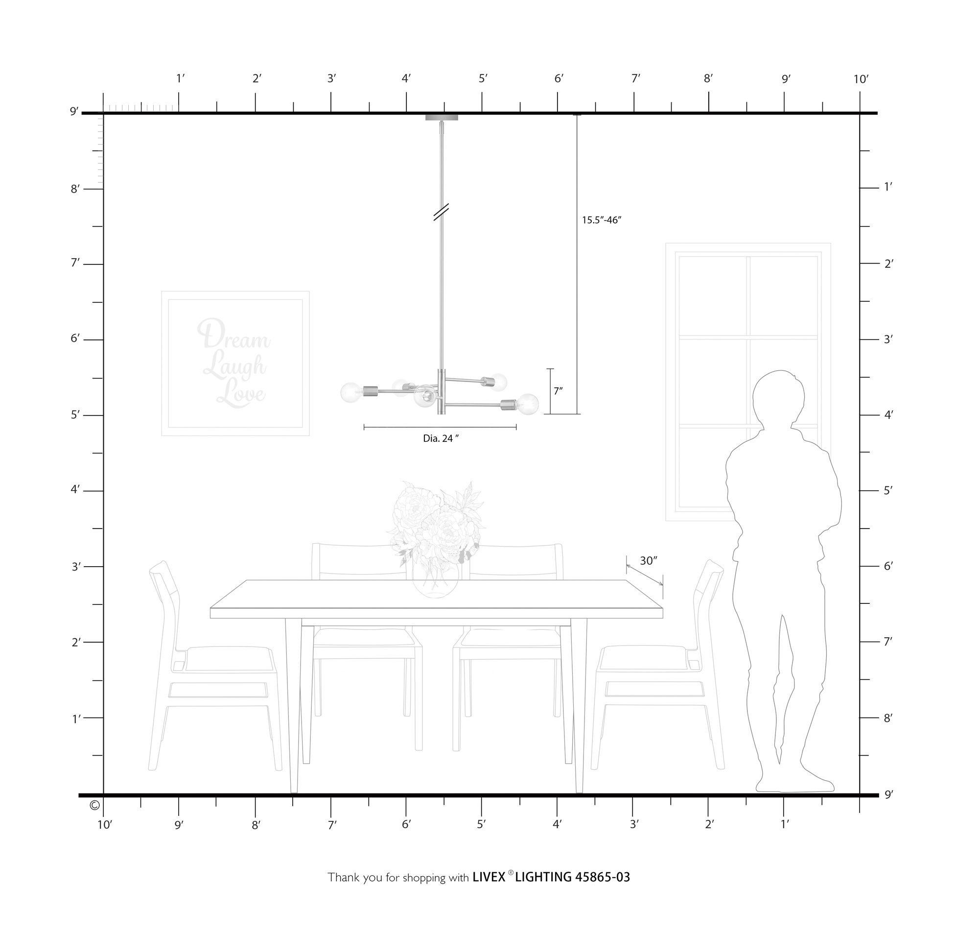 Bannister 5 Light White Chandelier