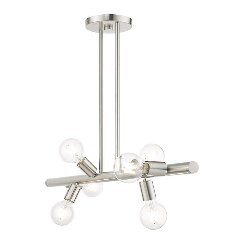 Image 7 Bannister 6 Light Brushed Nickel Linear Chandelier more views