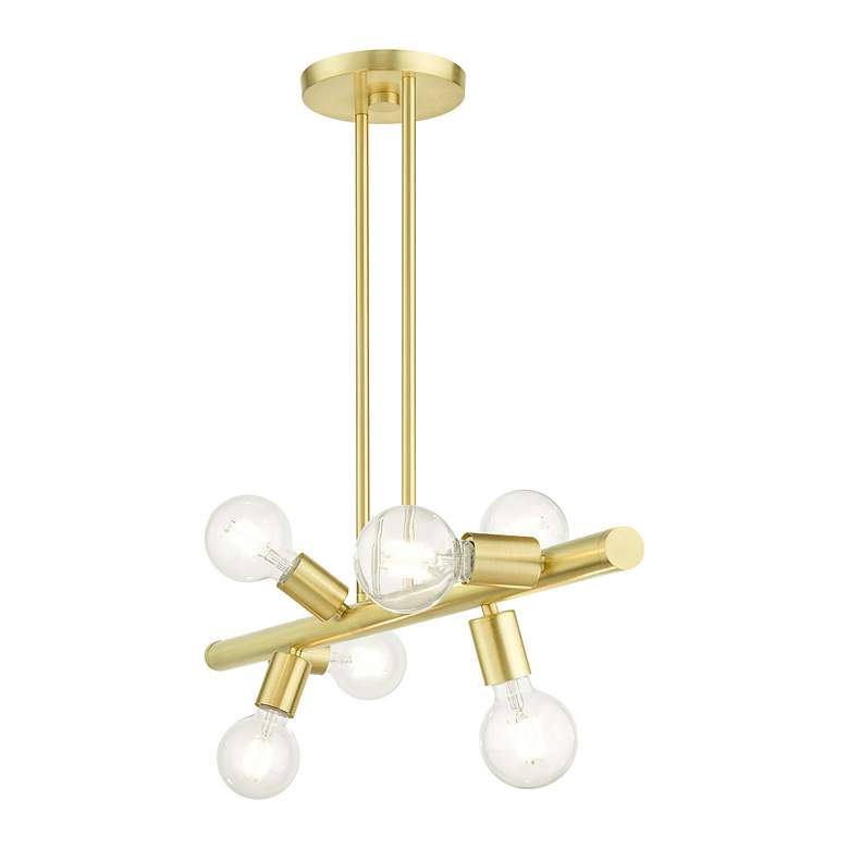 Image 6 Bannister 6 Light Satin Brass Linear Chandelier more views