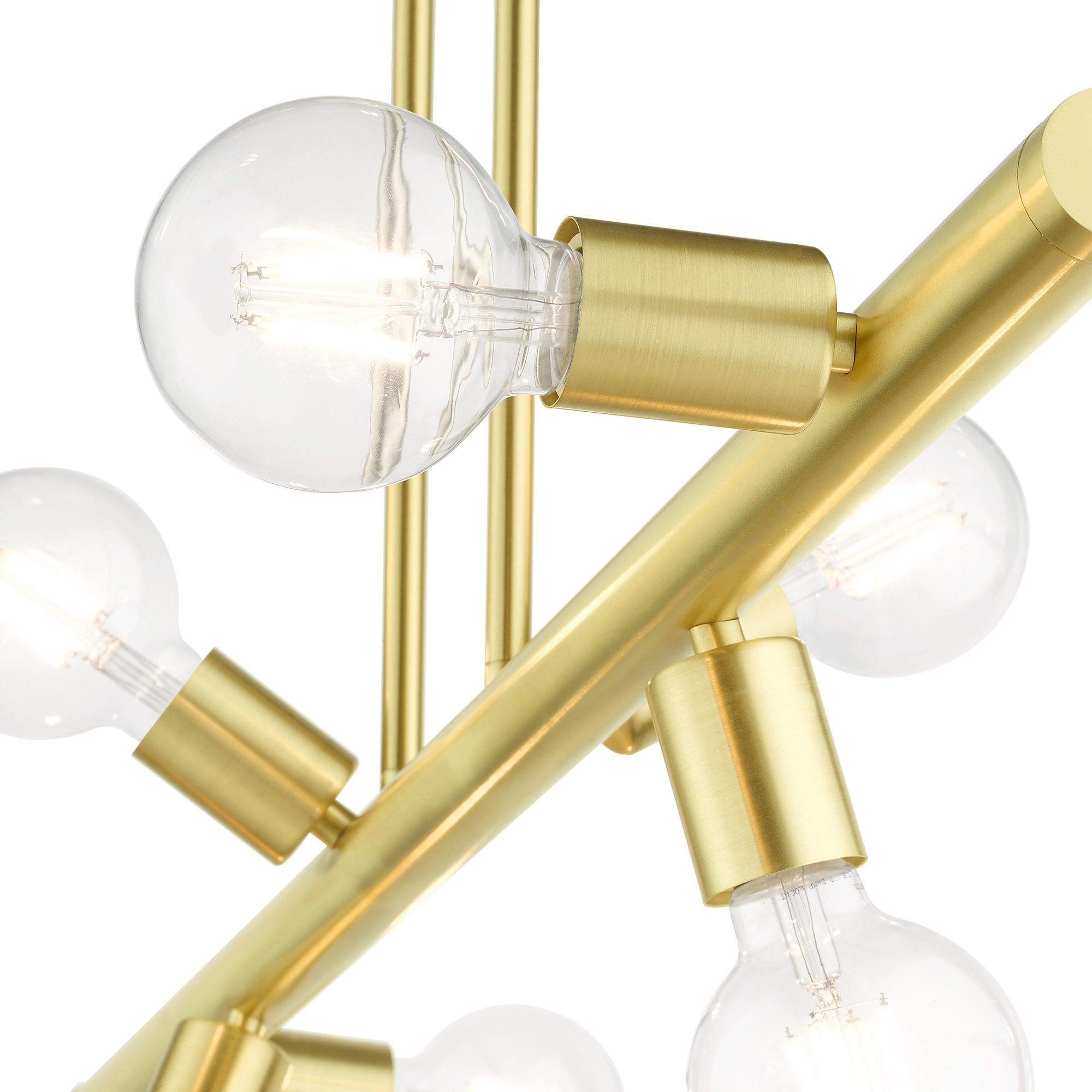 Bannister 6 Light Satin Brass Linear Chandelier