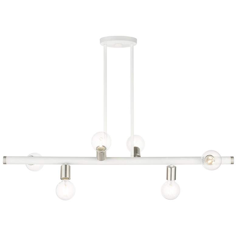 Image 1 Bannister 6 Light White Linear Chandelier