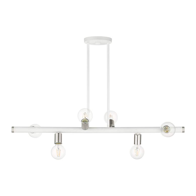 Image 3 Bannister 6 Light White Linear Chandelier more views