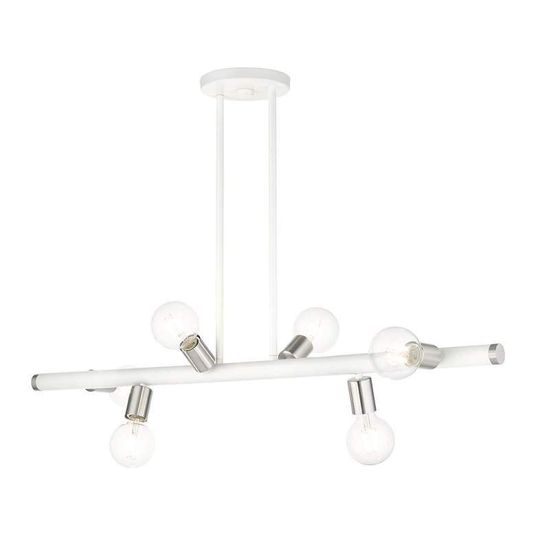 Image 4 Bannister 6 Light White Linear Chandelier more views
