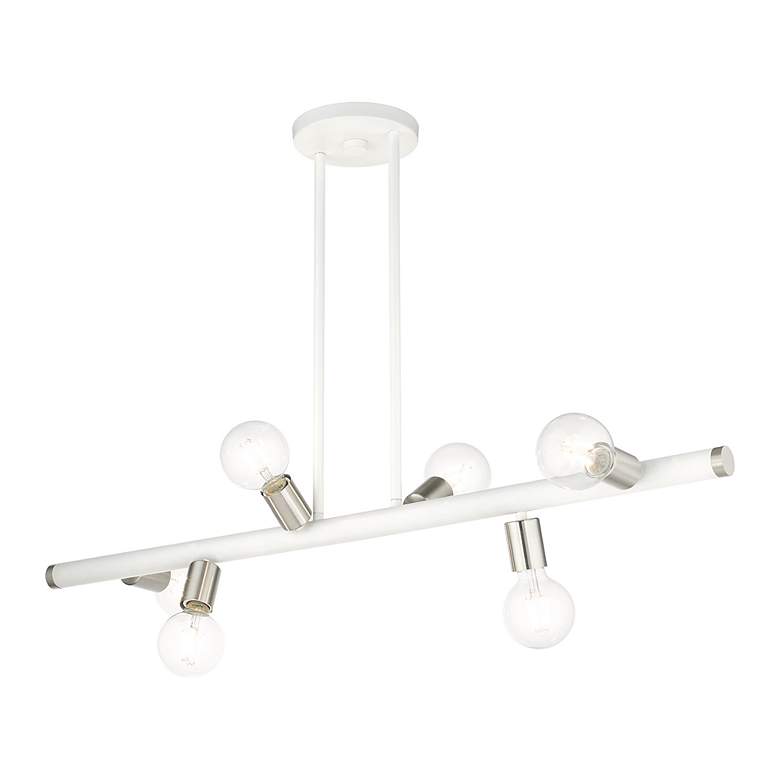 Image 5 Bannister 6 Light White Linear Chandelier more views
