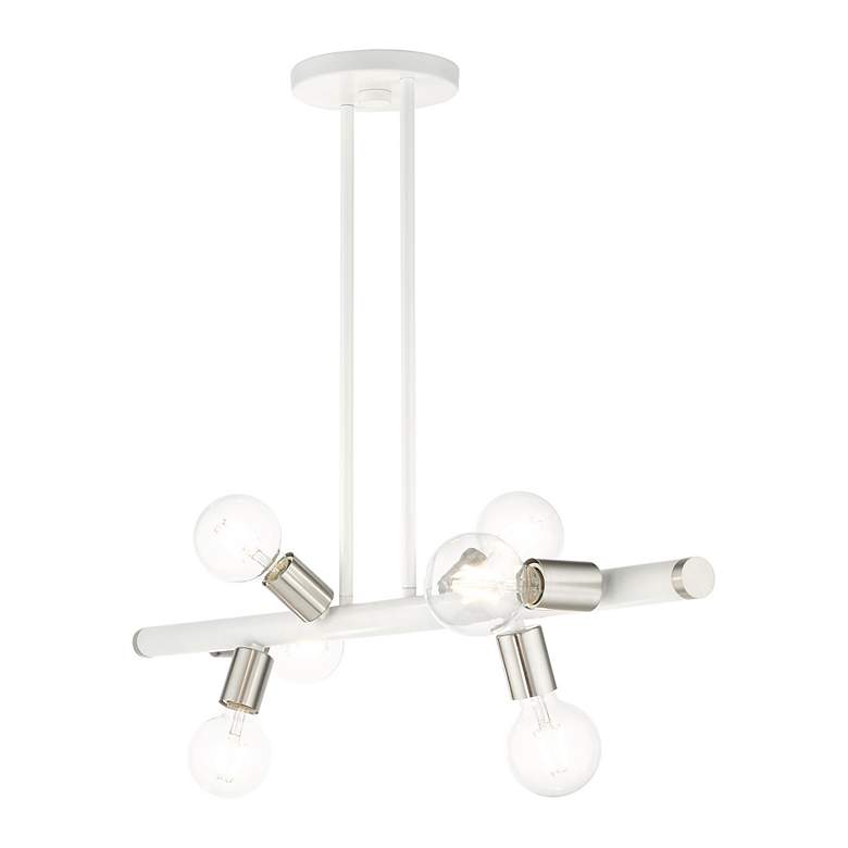Image 6 Bannister 6 Light White Linear Chandelier more views