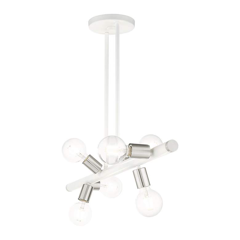 Image 7 Bannister 6 Light White Linear Chandelier more views