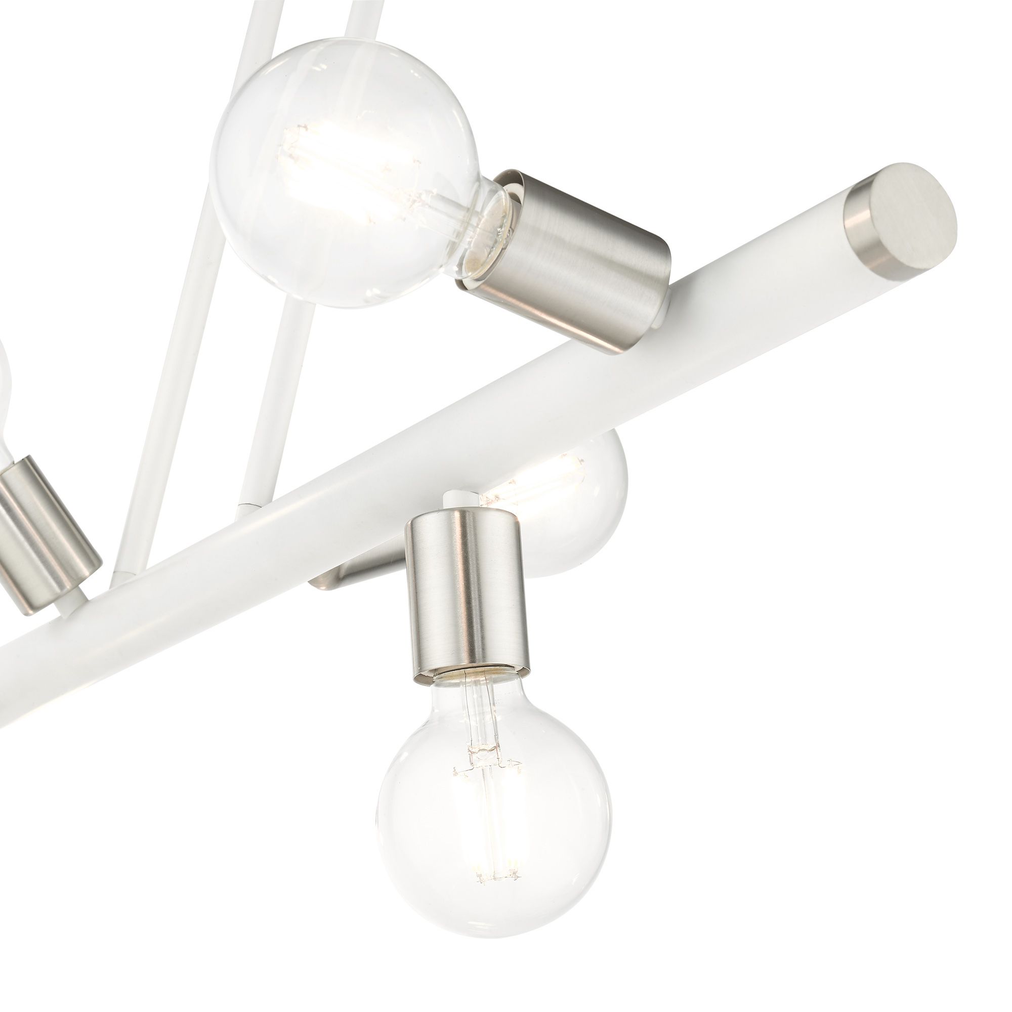 Bannister 6 Light White Linear Chandelier