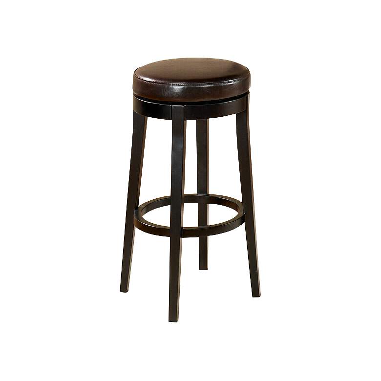 Image 1 Bannock Brown Leather Backless 30 inch Swivel Barstool
