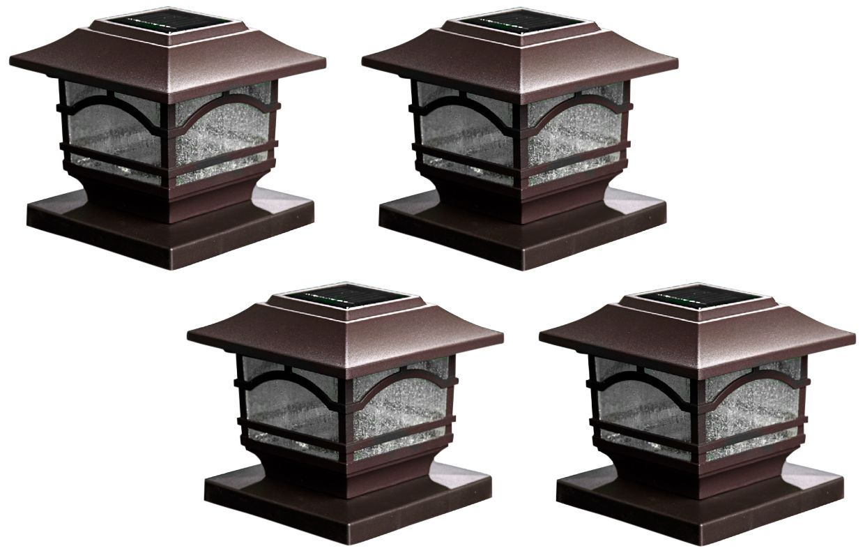 solar post cap lights bronze