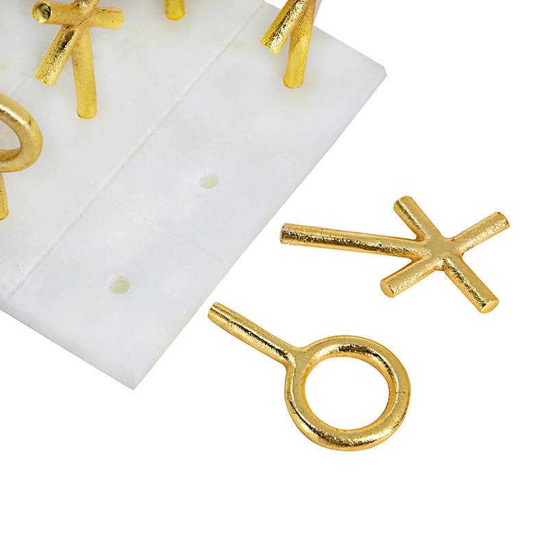 Image 5 Banswara White Marble and Gold Tic-Tac-Toe Game more views