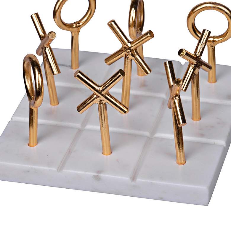 Image 6 Banswara White Marble and Gold Tic-Tac-Toe Game more views