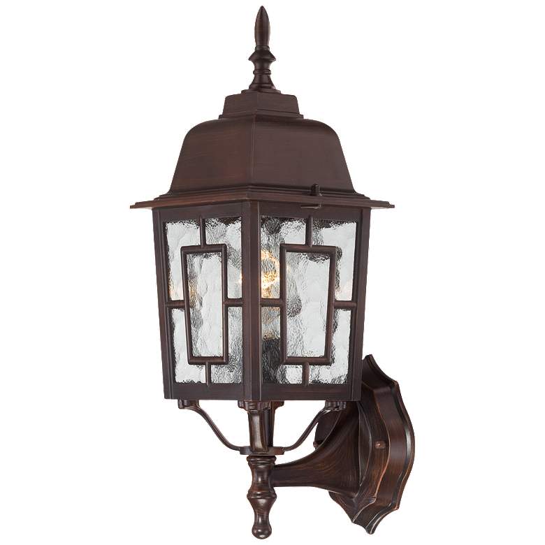 Image 1 Banyan; 1 Light; 17 in.; Outdoor Wall with Clear Water Glass; Bronze Finish