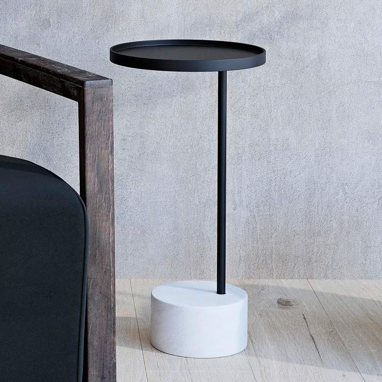 Image 2 Banyan 23" High Bronze And Marble Scatter Table