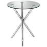 Bao 17 1/2" Wide Round Glass Top Modern Martini Accent Table