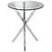 Bao 17 1/2" Wide Round Glass Top Modern Martini Accent Table