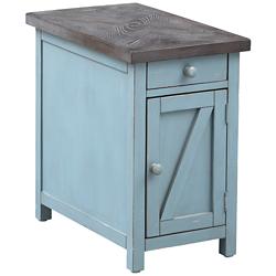 Bar Harbor 14&quot; Wide Blue 1-Drawer Chairside Cabinet