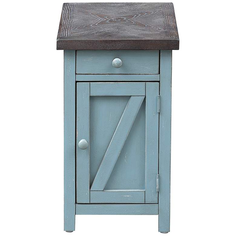 Image 5 Bar Harbor 14" Wide Blue 1-Drawer Chairside Cabinet more views