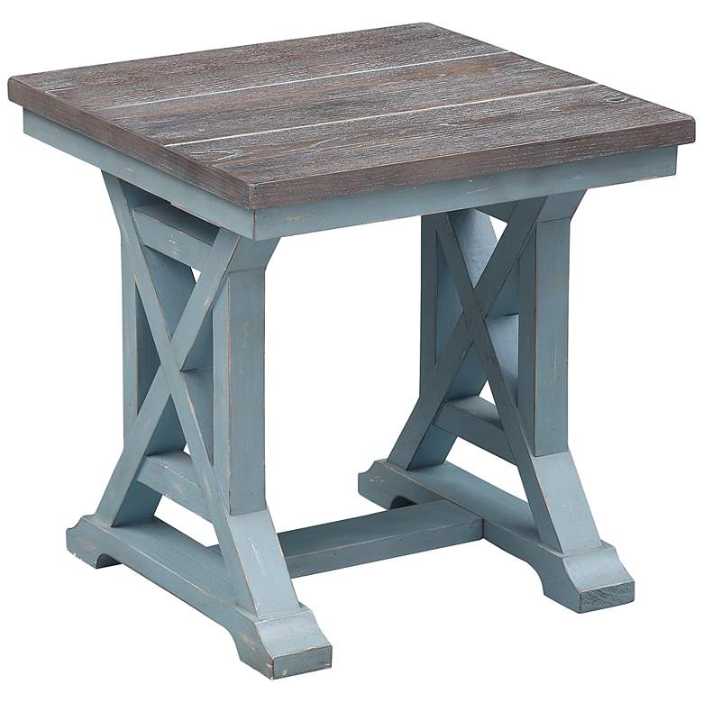 Image 3 Bar Harbor 24 inch Wide Blue Wood End Table