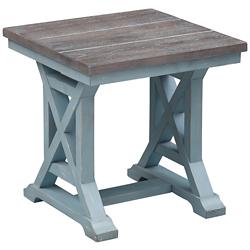 Bar Harbor 24&quot; Wide Blue Wood End Table