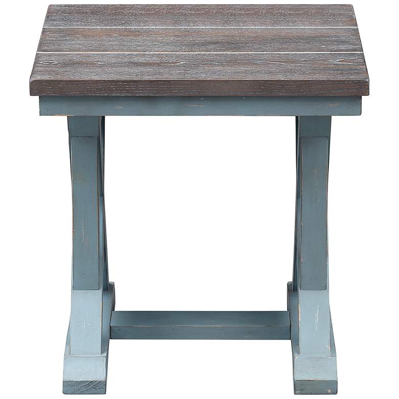 Image 5 Bar Harbor 24" Wide Blue Wood End Table more views