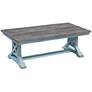 Bar Harbor 50" Wide Blue Wood Cocktail Table in scene