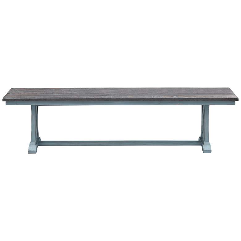 Image 4 Bar Harbor 70 inch Wide Blue Wood Rectangular Dining Bench more views