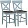 Bar Harbor Blue Wood Counter Height Dining Chairs Set of 2