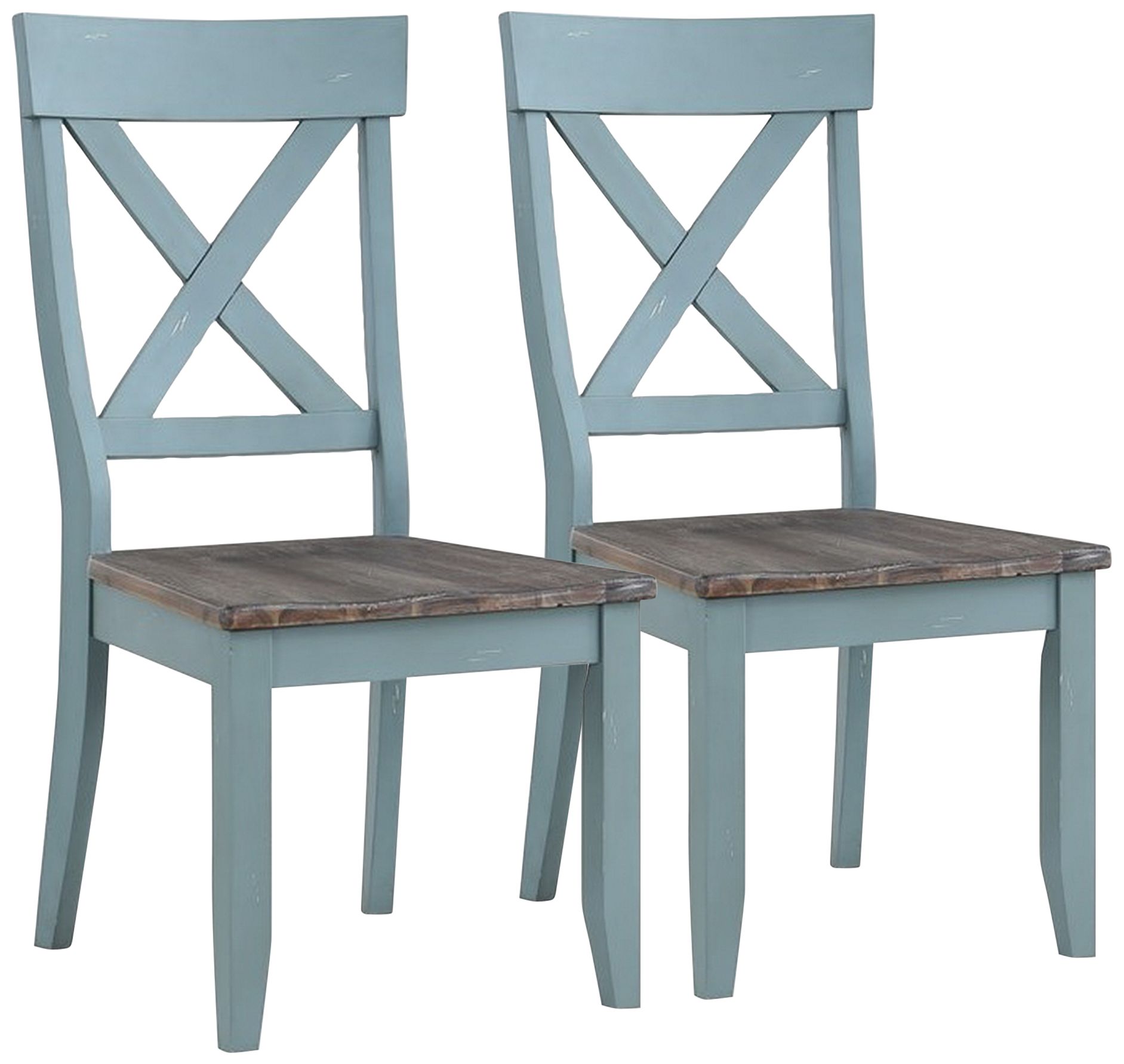 Bar Harbor Blue Wood Dining Chairs Set of 2 010H6 Lamps Plus