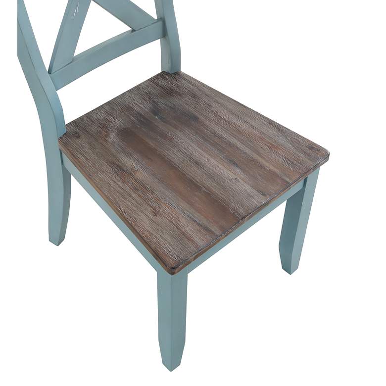 Image 3 Bar Harbor Blue Wood Dining Chairs Set of 2 more views