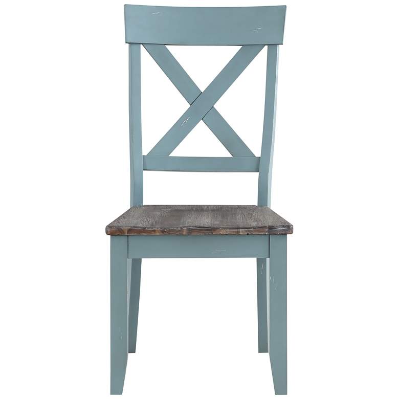 Image 4 Bar Harbor Blue Wood Dining Chairs Set of 2 more views