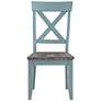 Bar Harbor Blue Wood Dining Chairs Set of 2 in scene