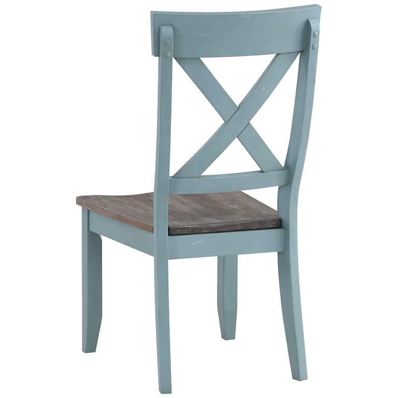 Image 5 Bar Harbor Blue Wood Dining Chairs Set of 2 more views