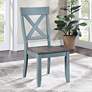 Bar Harbor Blue Wood Dining Chairs Set of 2 in scene