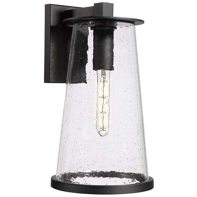 Image 1 Bar Harbor by Z-Lite Sand Black 1 Light Outdoor Wall Light