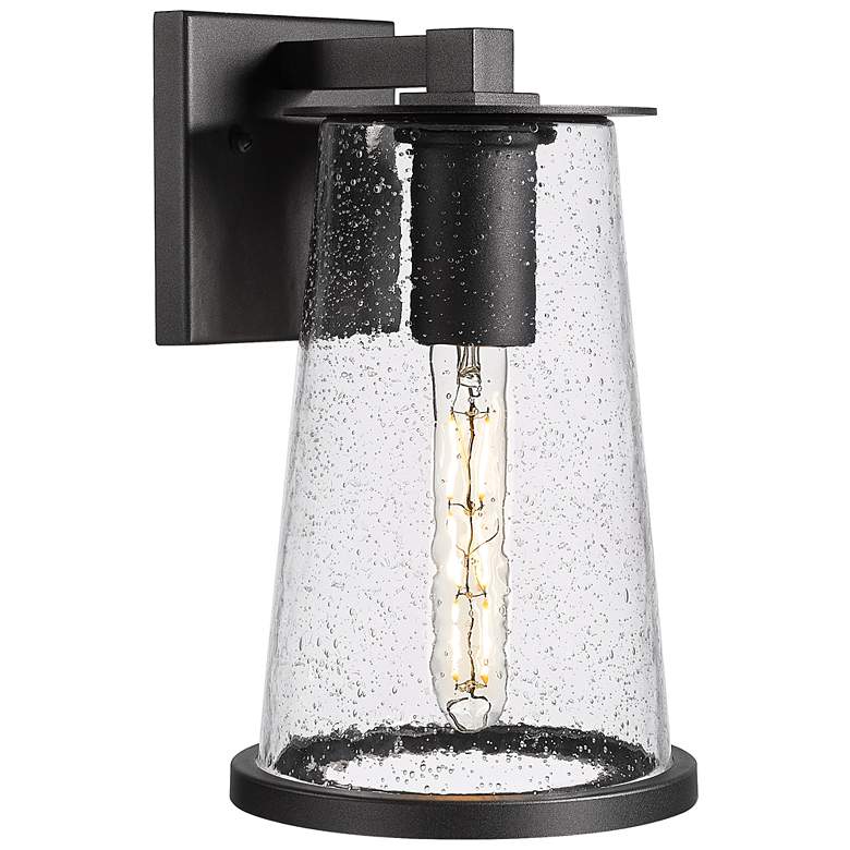 Image 1 Bar Harbor by Z-Lite Sand Black 1 Light Outdoor Wall Light
