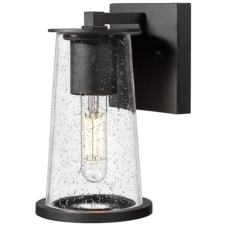 Image 1 Bar Harbor by Z-Lite Sand Black 1 Light Outdoor Wall Light