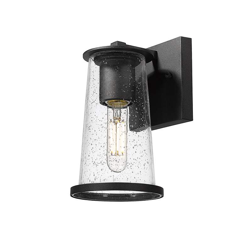 Image 4 Bar Harbor by Z-Lite Sand Black 1 Light Outdoor Wall Light more views